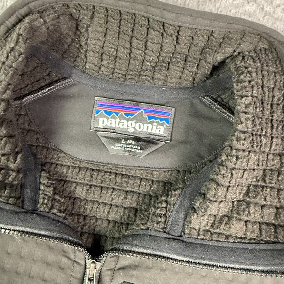 Patagonia Regulator R2 TechFace Full Zip Fleece Jacket Mens Large Black Grid - Picture 3 of 9